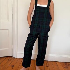 DKNY Green and Black Checkered Jumpsuit